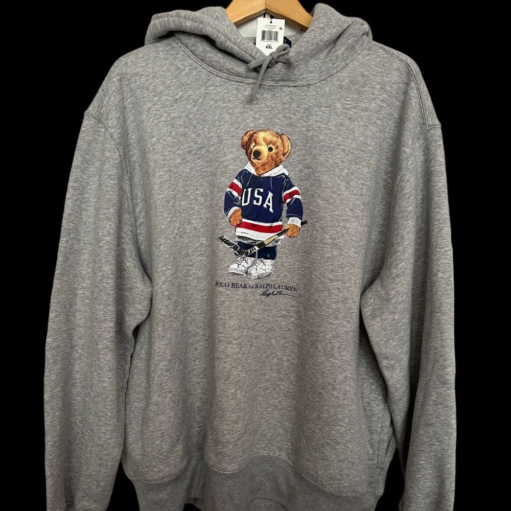 RALPH LAUREN POLO HOCKEY BEAR SWEATSHIRT HOODIE